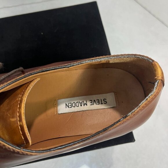 Steve Madden Parsens Oxford Dress Shoes Brown Leather Men’s 8